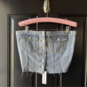 NWT Jeneeva Label Denim Button Up Corset Size M
